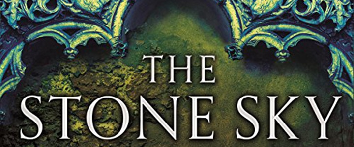 The Stone Sky cover art, featuring the title of the book in front of a stylized stone arch.
